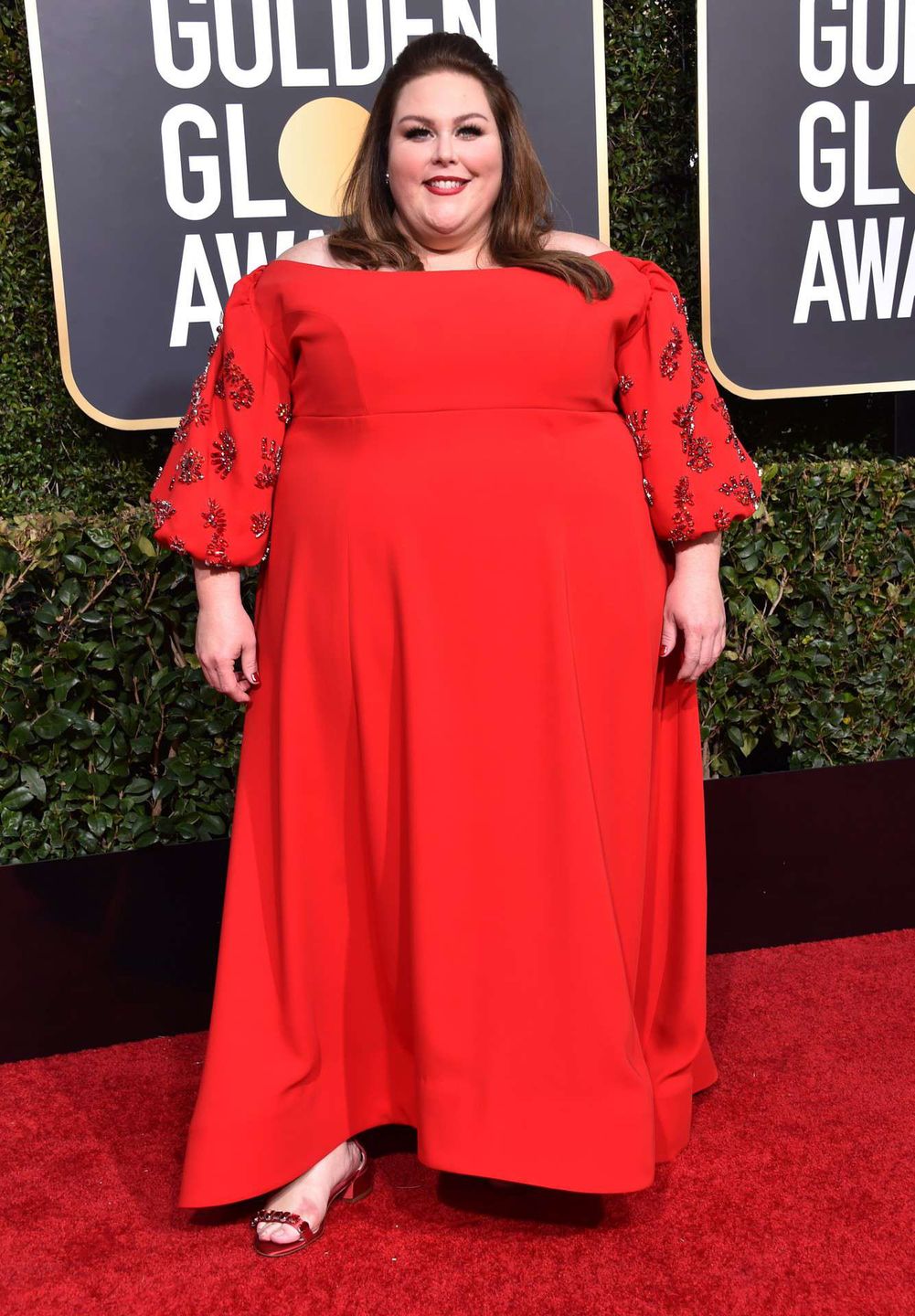 Chrissy Metz – Złote Globy 2019, kreacja: Tanya Taylor