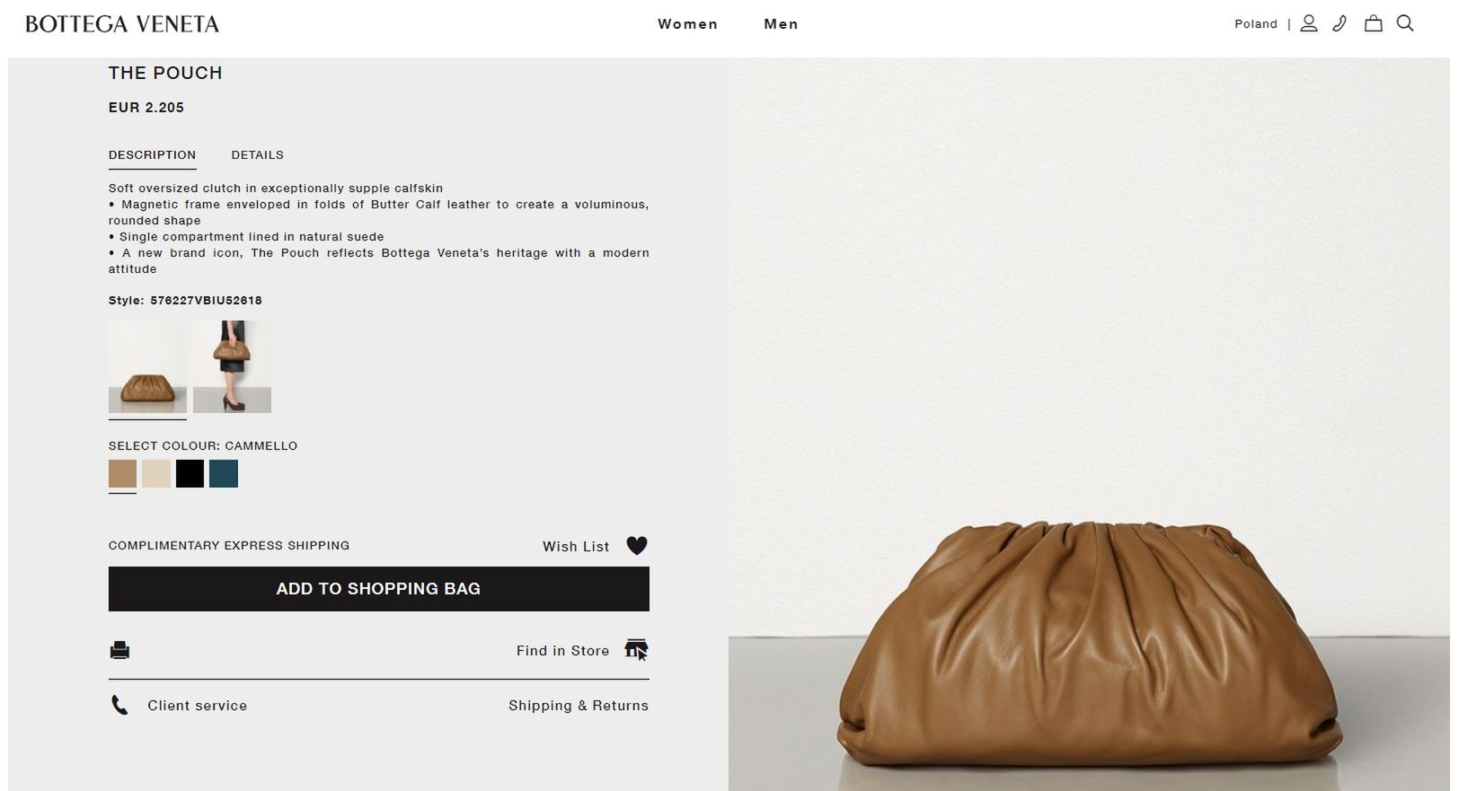 kopertówka Bottega Veneta