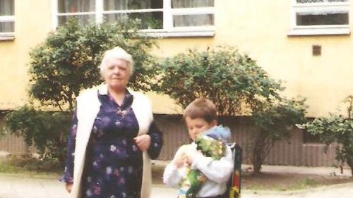 Pani Marianna razem z wnuczkiem Michałem 