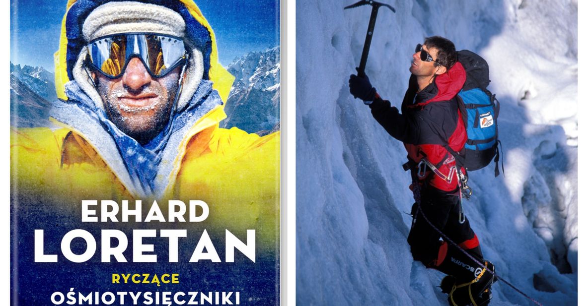 Okładka książki Erharda Loretana i sam wspinacz w ścianie 