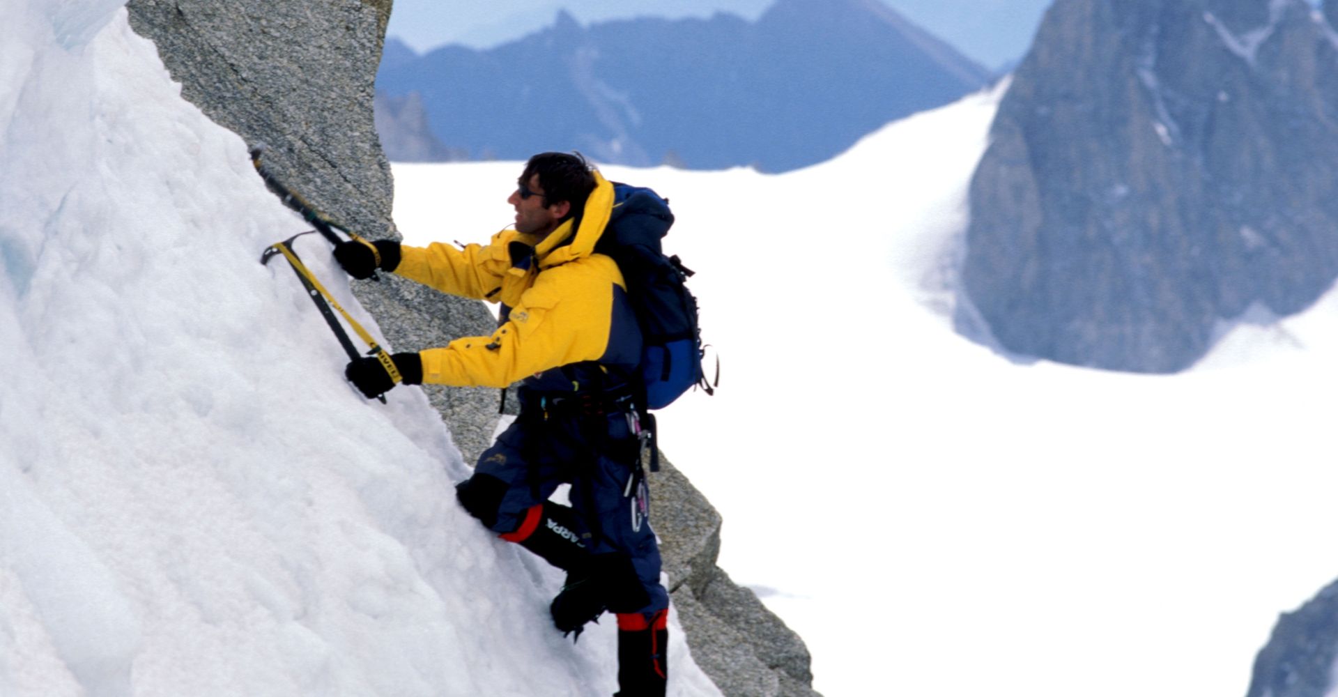 Erhard Loretan podczas wspinaczki