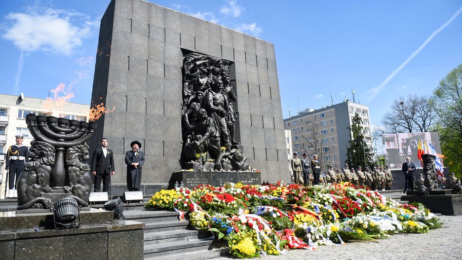 19.04.2018 Warszawa Obchody 75. rocznicy wybuchu Powstania w Getcie Warszawskim przed Pomnikiem Bohaterow Getta   Fot. Jacek Dominski/REPORTER