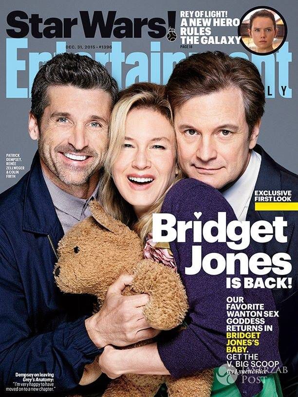 Okładka Entertainment z bohaterami trzeciej części Bridget Jones