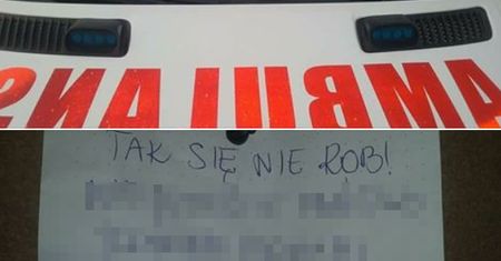 Karetka zastawiła drogę. Na ratowników czekała wiadomość