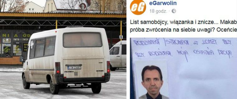 List samobójcy na przystanku w Sobolewie. "Myszko kocham Cię. Pa"