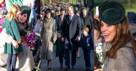 Książę William i księżna Kate wędrują z dziećmi do kościoła na świąteczną mszę (ZDJĘCIA)