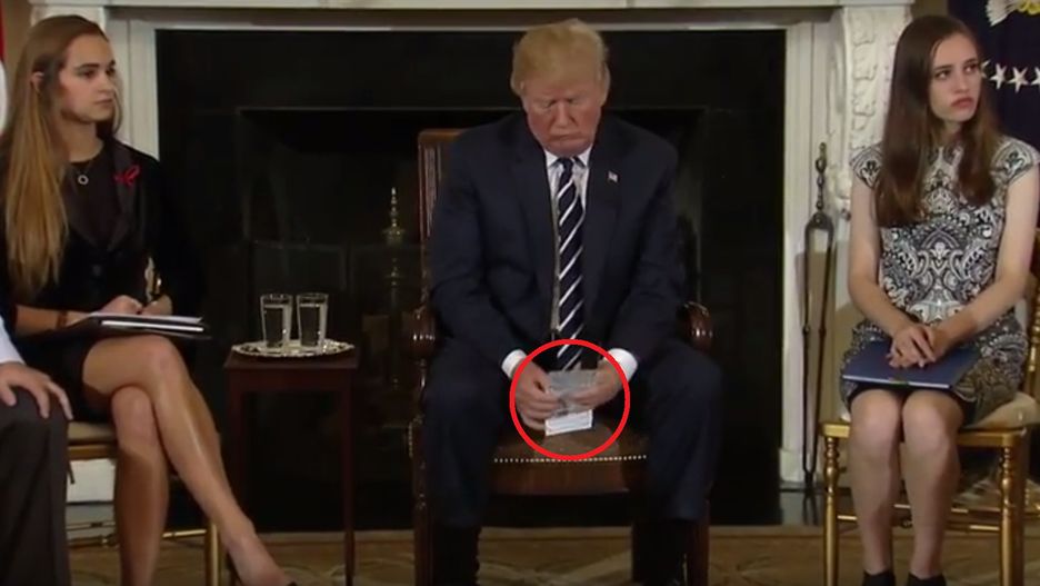 Donald Trump podczas spotkania z uczniami liceum na Florydzie