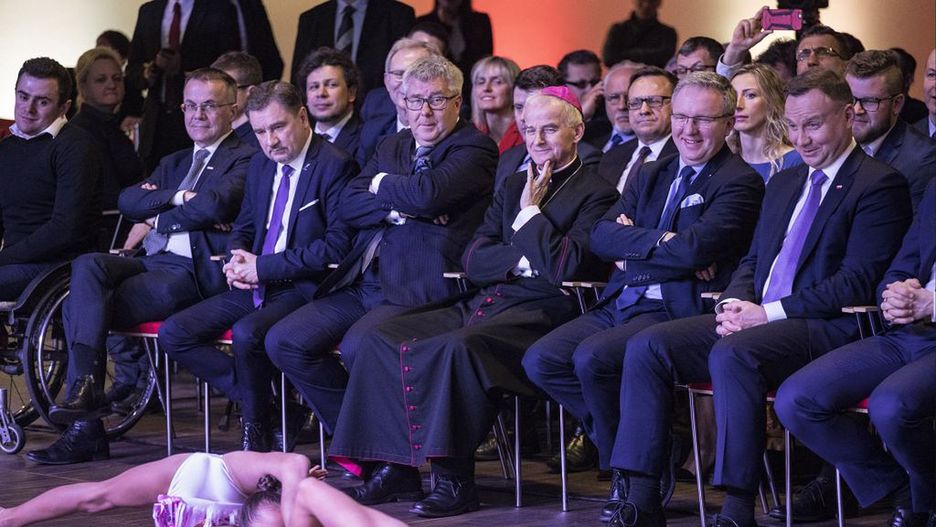 Zdjęcie z występu kadry sportowej na Stadionie Narodowym