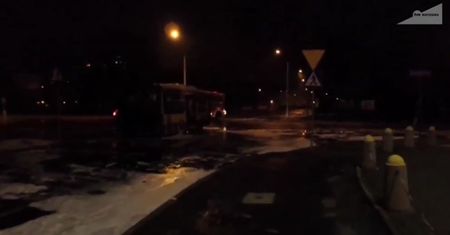 Pożar autobusu w Warszawie