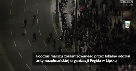Starcia demonstrantów z policją w Lipsku