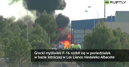 F-16 rozbił się w bazie wojskowej w Hiszpanii