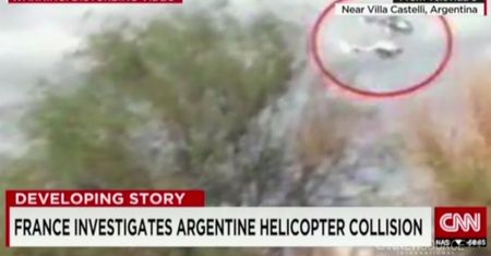 Nagranie zderzenie śmigłowców w Argentynie