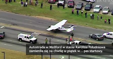 Awaria awionetki: lądowanie na autostradzie