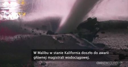Spektakularna awaria magistrali wodociągowej w Mailbu