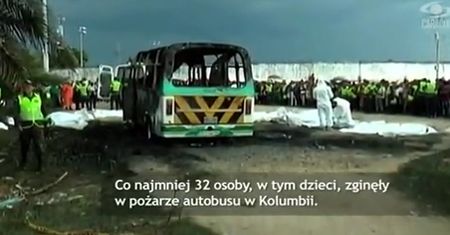 Pożar autobusu w Kolumbii. Wśród ofiar są dzieci