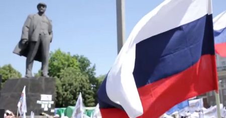 Wiec zwolenników samozwańczej Donieckiej Republiki Ludowej [WP.PL z Ukrainy]