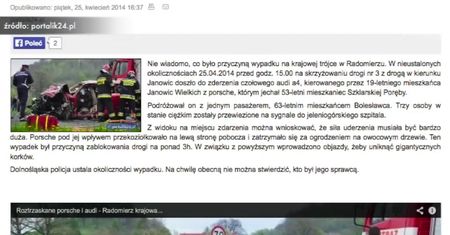Pierwsze Porsche Macan rozbite w Polsce