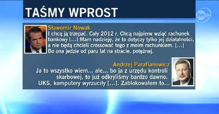 Stenogram z rozmowy Nowaka z Parafianowiczem