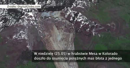 Zdjęcia satelitarne wielkiej lawiny błotnej