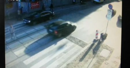 Nagranie potrącenia pieszego w Gliwicach