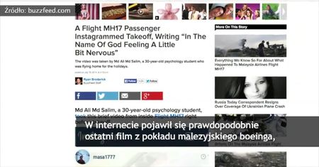 Ostatnie zdjęcia z pokładu malezyjskiego boeinga
