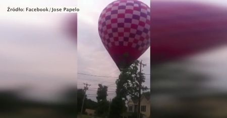 Balon zahaczył o linię wysokiego napięcia