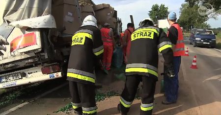 Zderzenie dwóch tirów w Opolskiem