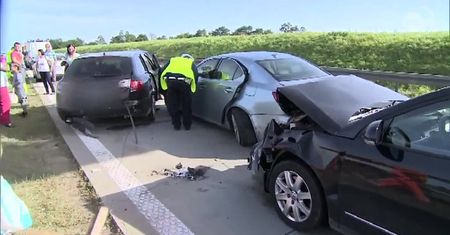 Lawina kolizji na autostradzie A4