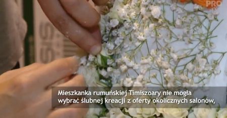 Poszła do ślubu w sukni z 3 tys. kwiatów