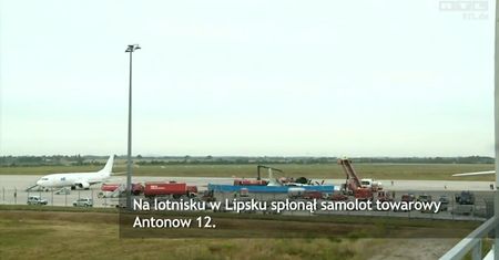 Pożar samolotu w Lipsku