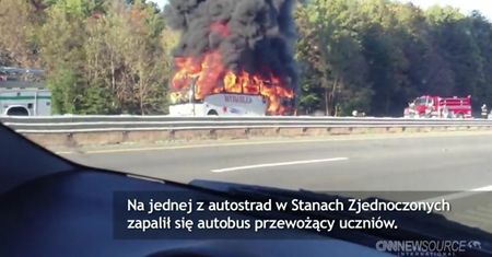 Spłonął wiozący dzieci autobus