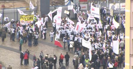 Związkowe protesty w Gdańsku