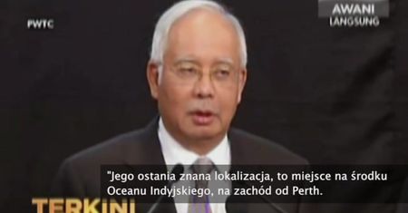 Premier Malezji o zaginionym boeingu