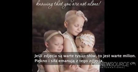 Zdjęcie trzech dziewczynek walczących z rakiem