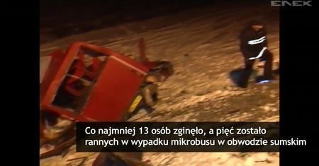 Zderzenie busa z pociągiem na Ukrainie