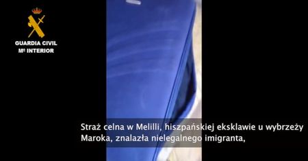 Imigrant ukryty w walizce