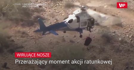 Wirujące nosze. Przerażający moment akcji ratunkowej