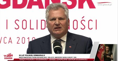 Gdańsk. Obchody 4 czerwca. Aleksander Kwaśniewski uszczypliwie o Andrzeju Dudzie