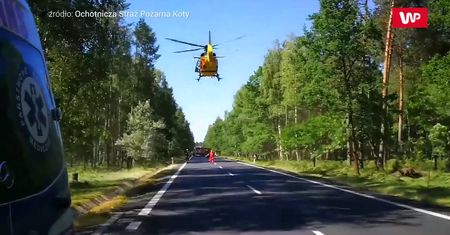Mistrzowskie lądowanie. Nagranie strażaków