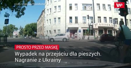 Wypadek na przejściu dla pieszych. Nagranie z Ukrainy