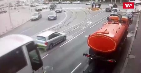 Wystrzeliła jak z procy. Nagranie wypadku w Kaliningradzie