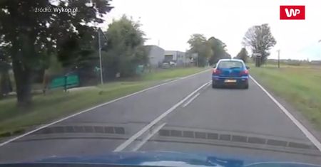 Wyprzedzanie na trzeciego. Nagranie z kamerki