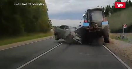 Kierowca nagle zjechał z pasa. Świadek może sobie pogratulować refleksu
