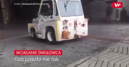 Wciąganie śmigłowca. Coś poszło nie tak