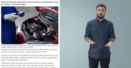 Chciał pomóc i w "nagrodę" dostał 500 zł mandatu
