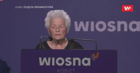 "Kocham Roberta Biedronia" - wyznaje podczas konwencji pani Maria z Nałęczowa