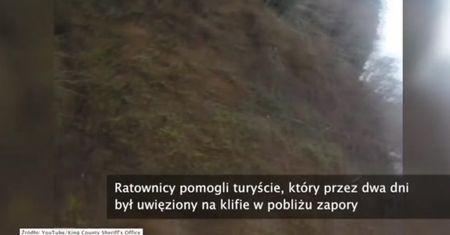 Uwięziony na klifie turysta przez dwa dni wzywał pomocy