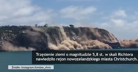 Trzęsienie ziemi doprowadziło do oberwania klipu w Nowej Zelandii