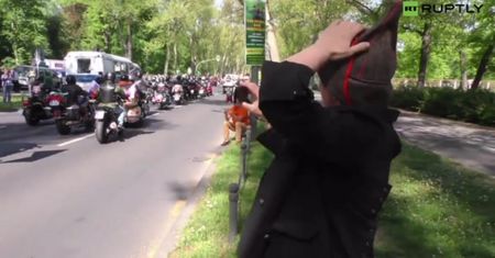 Motocykliści z klubu "Nocne Wilki" świętowali zwycięstwo w Berlinie