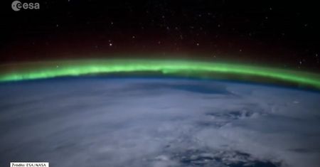 Zorza polarna widziana z kosmosu